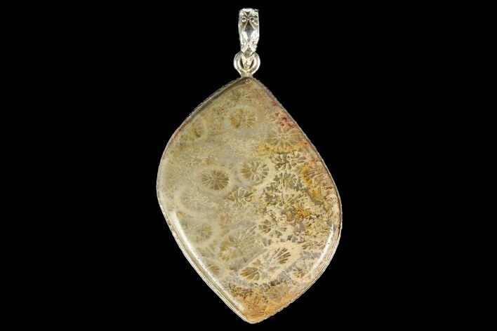 Million Year Old Fossil Coral Pendant - Sterling Silver #142287